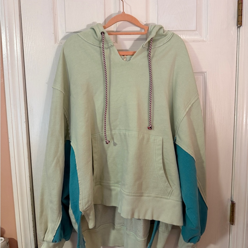 Free People Mint Fleece Hoodie